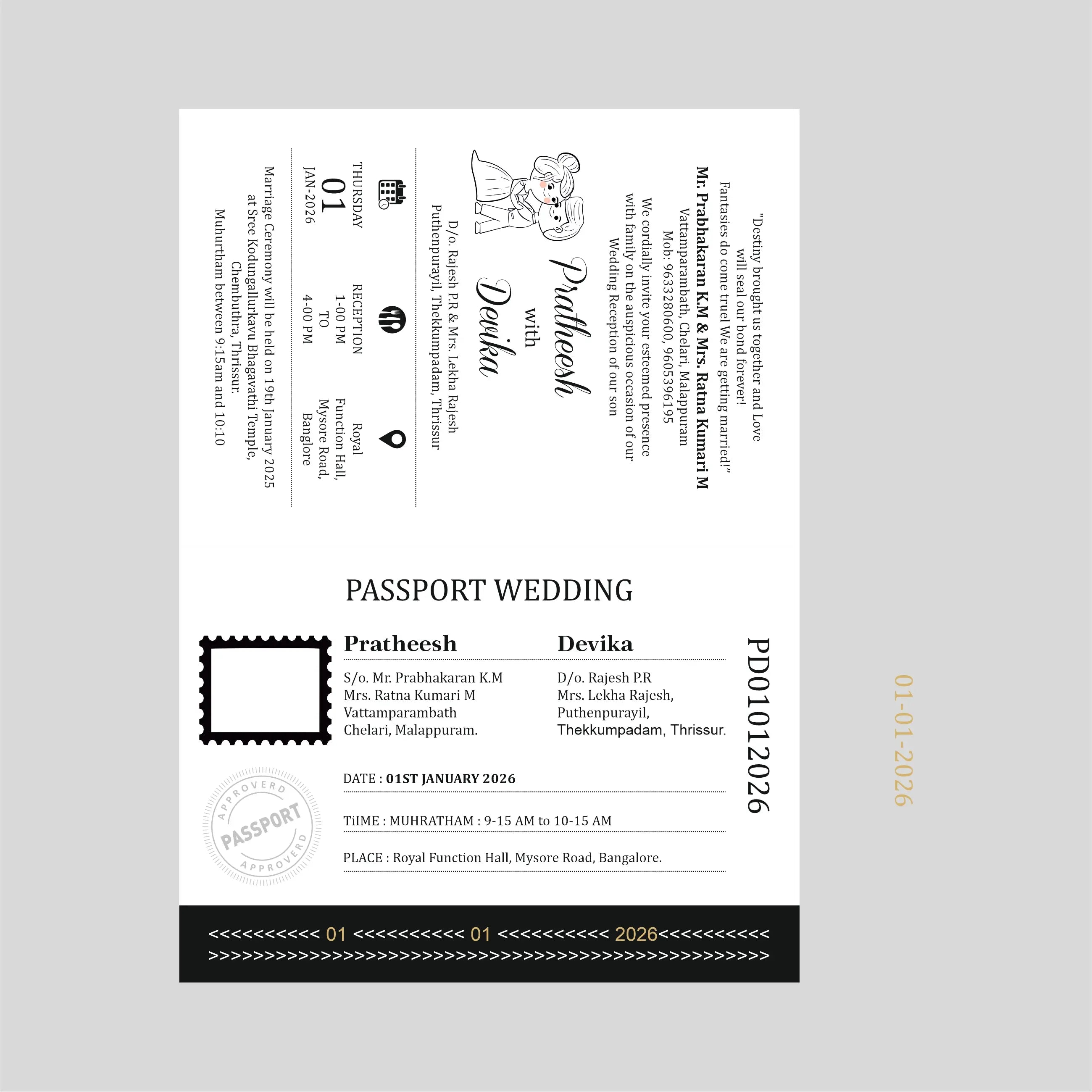 Passport Wedding Invitaion My Store